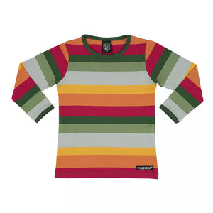 Villervalla Langarmshirt - Multistripe forest