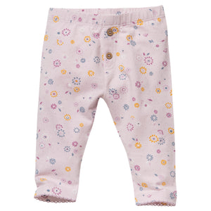 People wear organic Leggings - blass violett AOP Frühlingsblumen