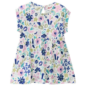 People wear organic Kurzarm-Kleid GOTS - AOP tropische Blüten