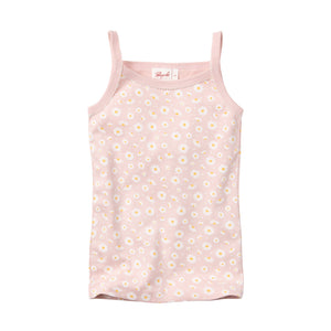 People wear organic Kinder Träger-Unterhemd - rosa AOP Gänseblümchen