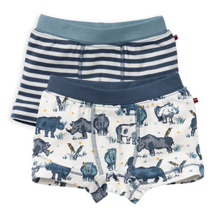 People wear organic Doppelpack Boxershorts - blau mix
