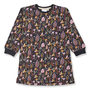 Sense Organics Sweatkleid Jola - AOP auf schwarz