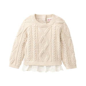 People wear organic Strick-Pullover - beige mit Blusenborte
