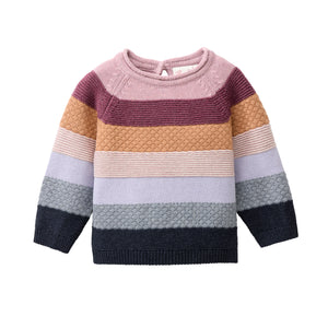 People wear organic Strick-Pullover - bunt geringelt