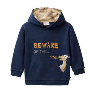 People wear organic Sweat-Hoodie GOTS - dunkelblau Single Print „Beware of the…“