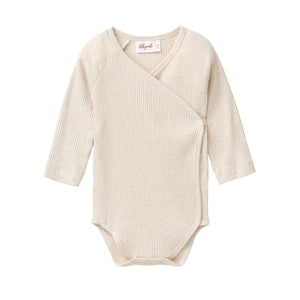 People wear organic Ripp Langarm Wickelbody - beige
