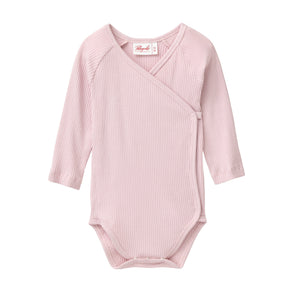People wear organic Ripp Langarm Wickelbody - malve