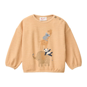 People wear organic Sweat-Pullover GOTS - honig Single Print "we are friends"