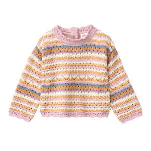 People wear organic Strick-Pullover - bunt geringelt