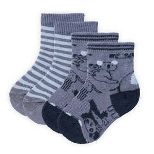 People wear organic 2-er Pack Socken GOTS - ocean mix