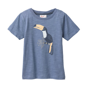 People wear organic Kinder Kurzarm-Shirt GOTS - ocean Single Print Tukan
