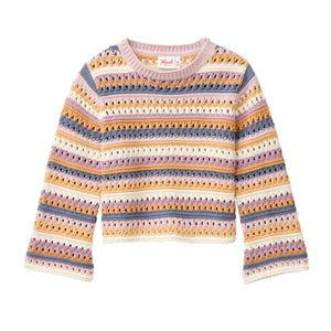 People wear organic Kinder Strick-Pullover - bunt geringelt