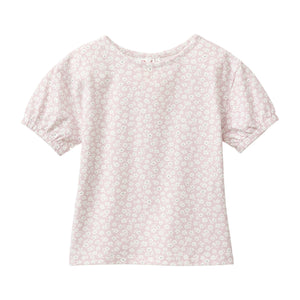 People wear organic Kinder Kurzarm-Shirt GOTS - hellrosa AOP Veilchen