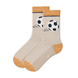 People wear organic Socken GOTS - sand geringelt