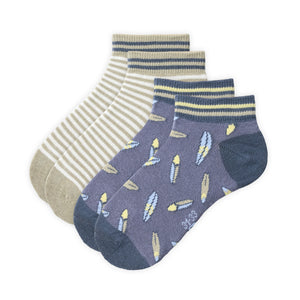 People wear organic 2-er Pack Sneakersocken GOTS - bunt blau mix