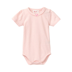 People wear organic Kurzarm-Body GOTS - hellrosa AOP kleine Punkte