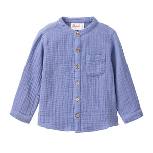 People wear organic Musselin Hemd - atlantik