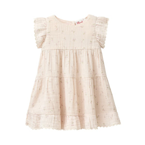 People wear organic Musselin Kleid - natur AOP kleine Kirschen