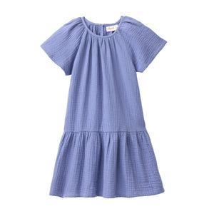 People wear organic Kinder Musselin Kleid - atlantik