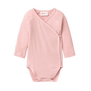 People wear organic Ripp Langarm Wickelbody - blassrosa
