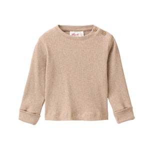 People wear organic Ripp Langarmshirt - dunkelsand melange