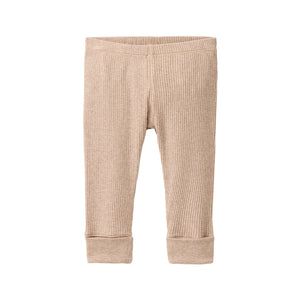 People wear organic Ripp Leggings - dunkelsand mélange