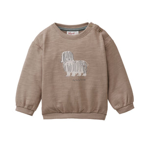 People wear organic Sweat-Pullover GOTS - tabak Single Print "dog furry friend"