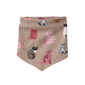 People wear organic Halstuch GOTS - taupe AOP Katzen