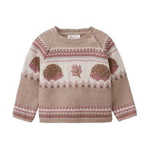 People wear organic Strick-Pullover - beige gemustert