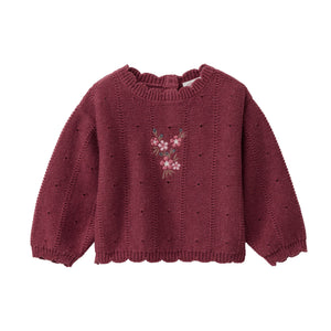 People wear organic Strick-Pullover - bordeaux mélange