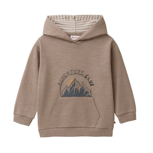 People wear organic Sweat-Hoodie GOTS - tabak Single Print „Adventure Club“