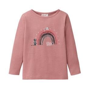 People wear organic Kinder Langarm-Shirt - altrosa Single Print Regenbogen