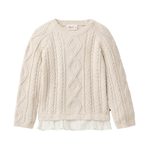 People wear organic Kinder Strick-Pullover - beige mit Blusenborte