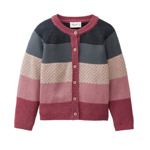 People wear organic Kinder Strick-Jacke - bunt geringelt