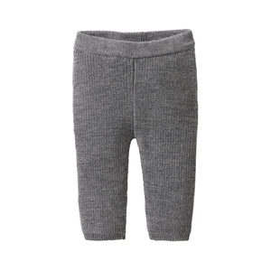 People wear organic Merino Strick-Hose GOTS - silbergrau mélange