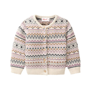 People wear organic Strick-Jacke - kitt gemustert