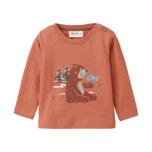 People wear organic Langarm-Shirt - rost Single Print "forest friends"