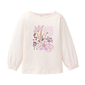People wear organic Kinder Langarm-Shirt - puder rosa Single Print Winterblumen