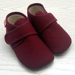 Pololo Barfuß-Hausschuhe Cosy Cotton - weinrot