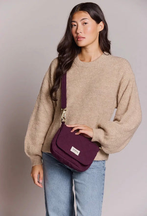 Hindbag Handtasche Margault - pflaume gesteppt