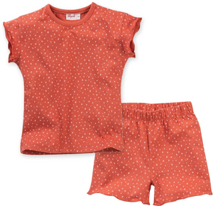 People wear organic Schlafanzug kurz - terrakotta AOP Sprengel