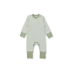 Sense Organics Baby Strampler TONA - salbeigrün/weiß geringelt