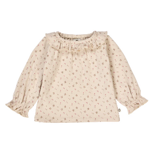 Müsli Baby Langarmshirt - Aster Oak/ Nostalgia rose/ Beige