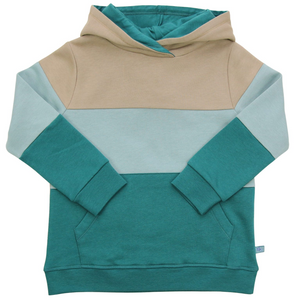 Enfant Terrible Hoodie Sweatshirt - Colourblocking smaragd-light ocean