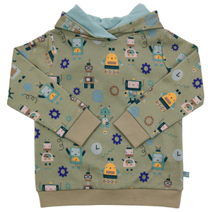 Enfant Terrible Hoodie Sweatshirt - Roboterdruck light olive-light ocean