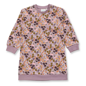 Sense Organics Sweatkleid Jola - Blumendruck mauve