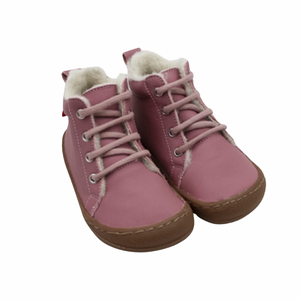 Pololo Barfuß-Winterschuh Schnürung - rose