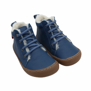 Pololo Barfuß-Winterschuh Schnürung - marineblau