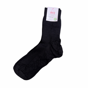 Hirsch Natur Socke Schnurwolle - schwarz
