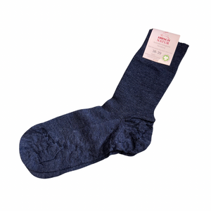 Hirsch Natur Socke Schnurwolle - jeans